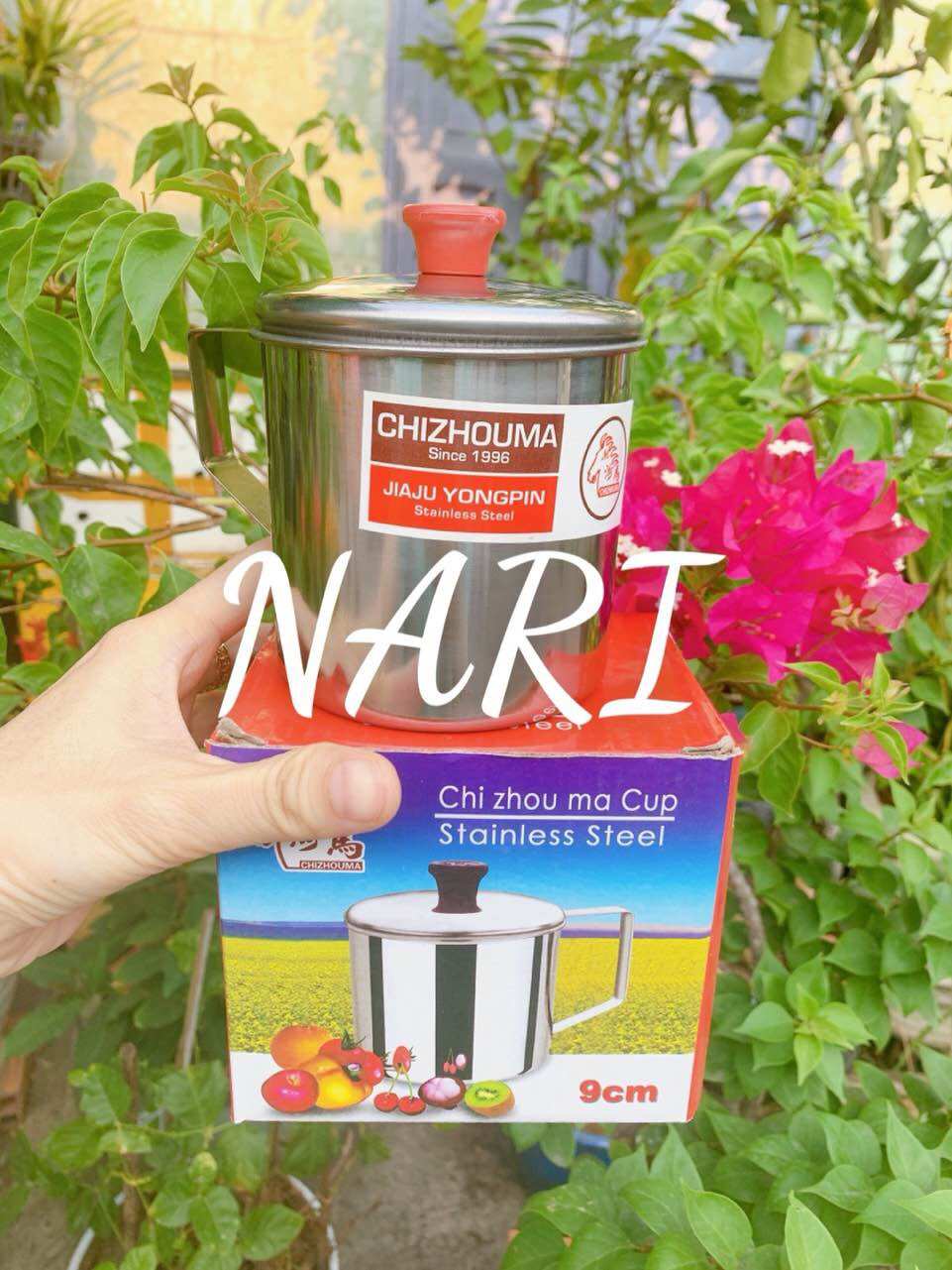 Ca inox, Ca uống nước inox, cốc inox, Ca-cốc inox quai có nắp có đủ size tiện dụng - Gia dụng Nari