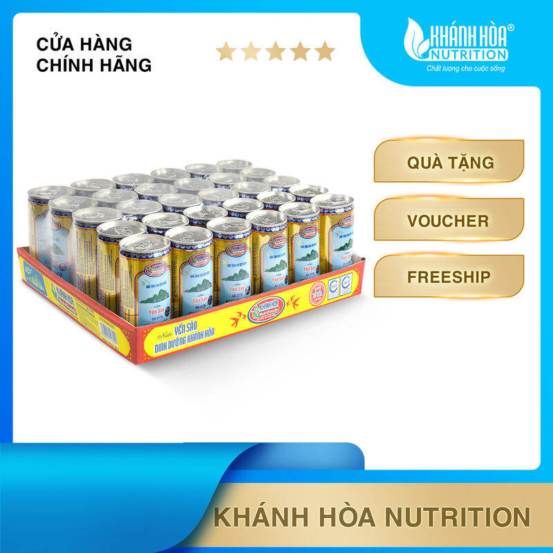 Khay 5 Lốc Nước Yến Sào Lon Cao Cấp 5% Tổ Yến - Khánh Hoà NutriFoods - 30 Lon x 190 ML
