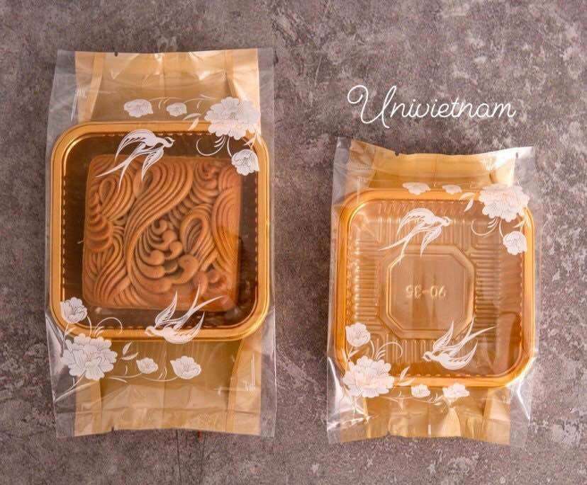 Combo 100 túi và khay đựng bánh trung thu 150gram - 200gram mẫu mới 2023