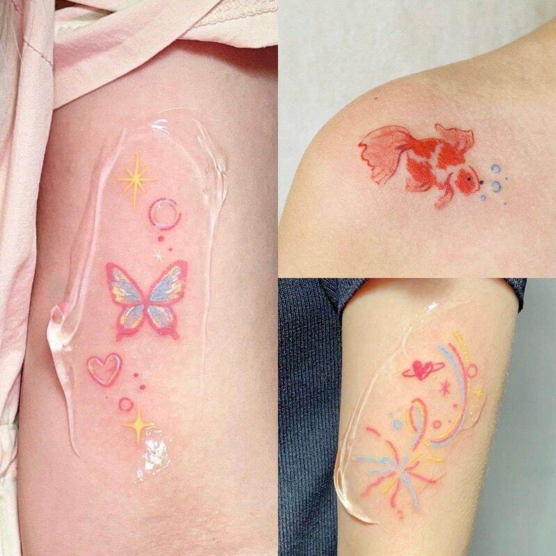 Miếng Dán Hình Xăm Bướm Sắc Chống Thấm Nước Lâu Dài Cánh Tay Vòng Eo Trang Trí Dễ Thương Miếng Dán Cho Nam Và Nữ