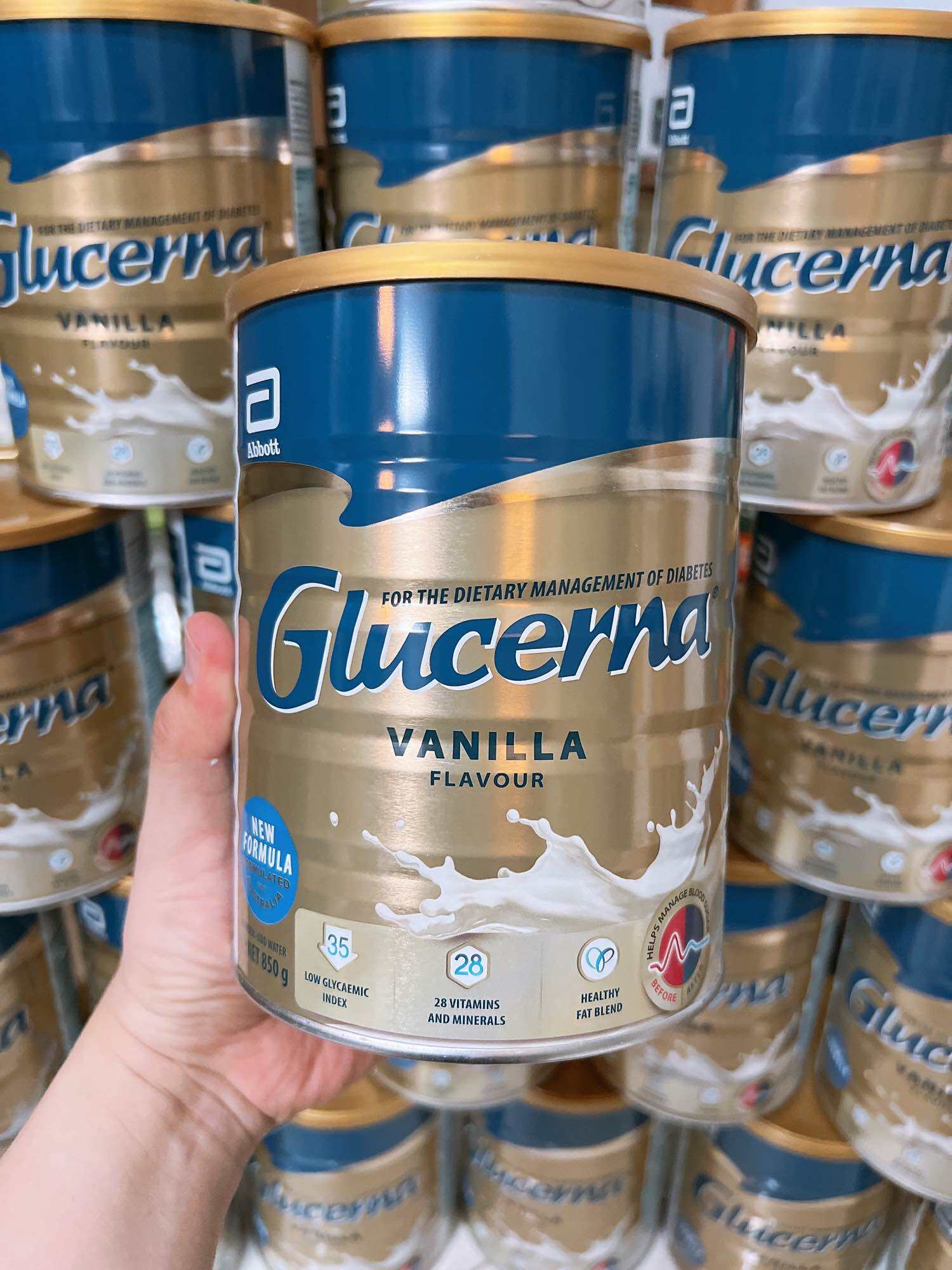 Sữa bột Glucerna Vani 850g Úc.