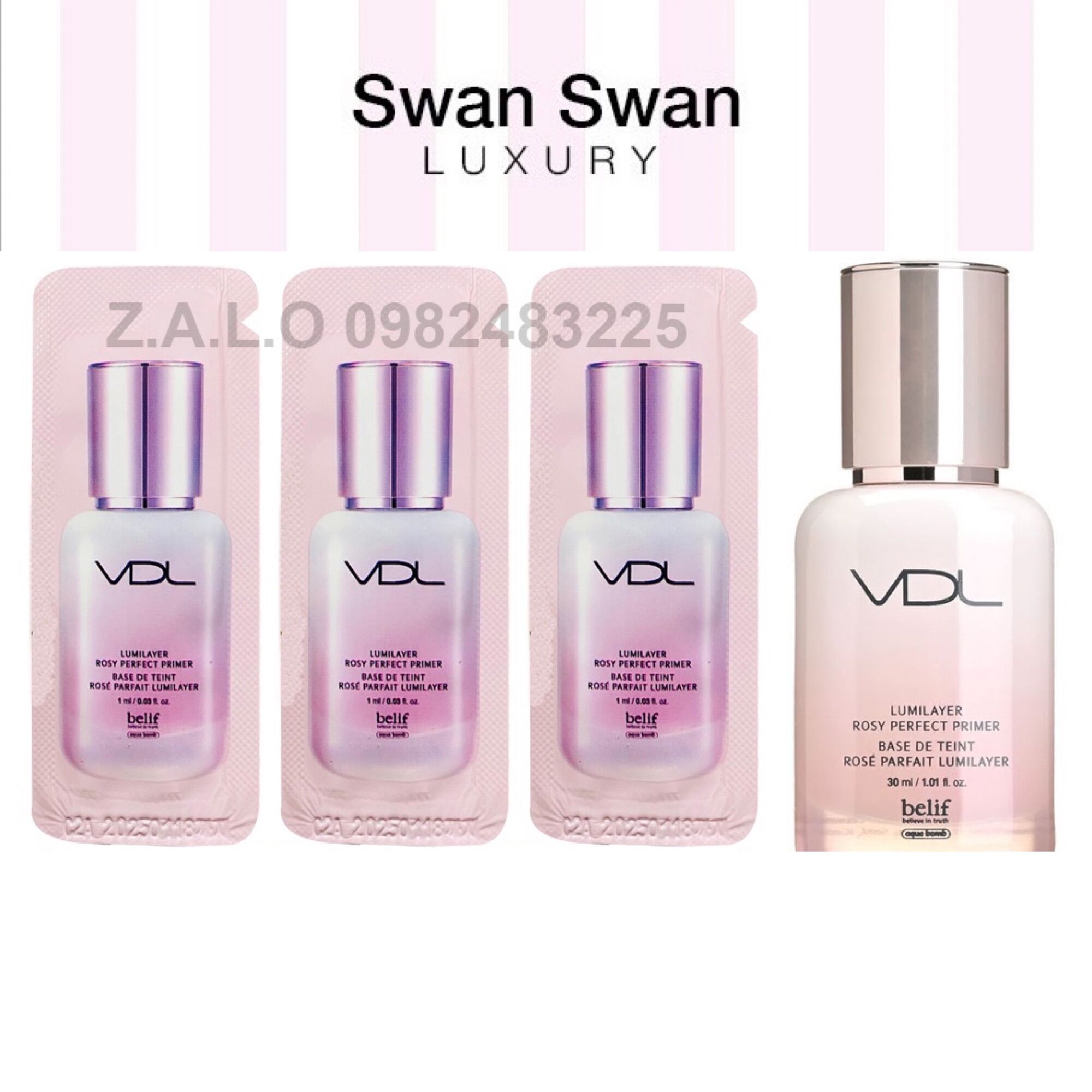 Gói kem lót trang điểm nâng tone vdl 1ml