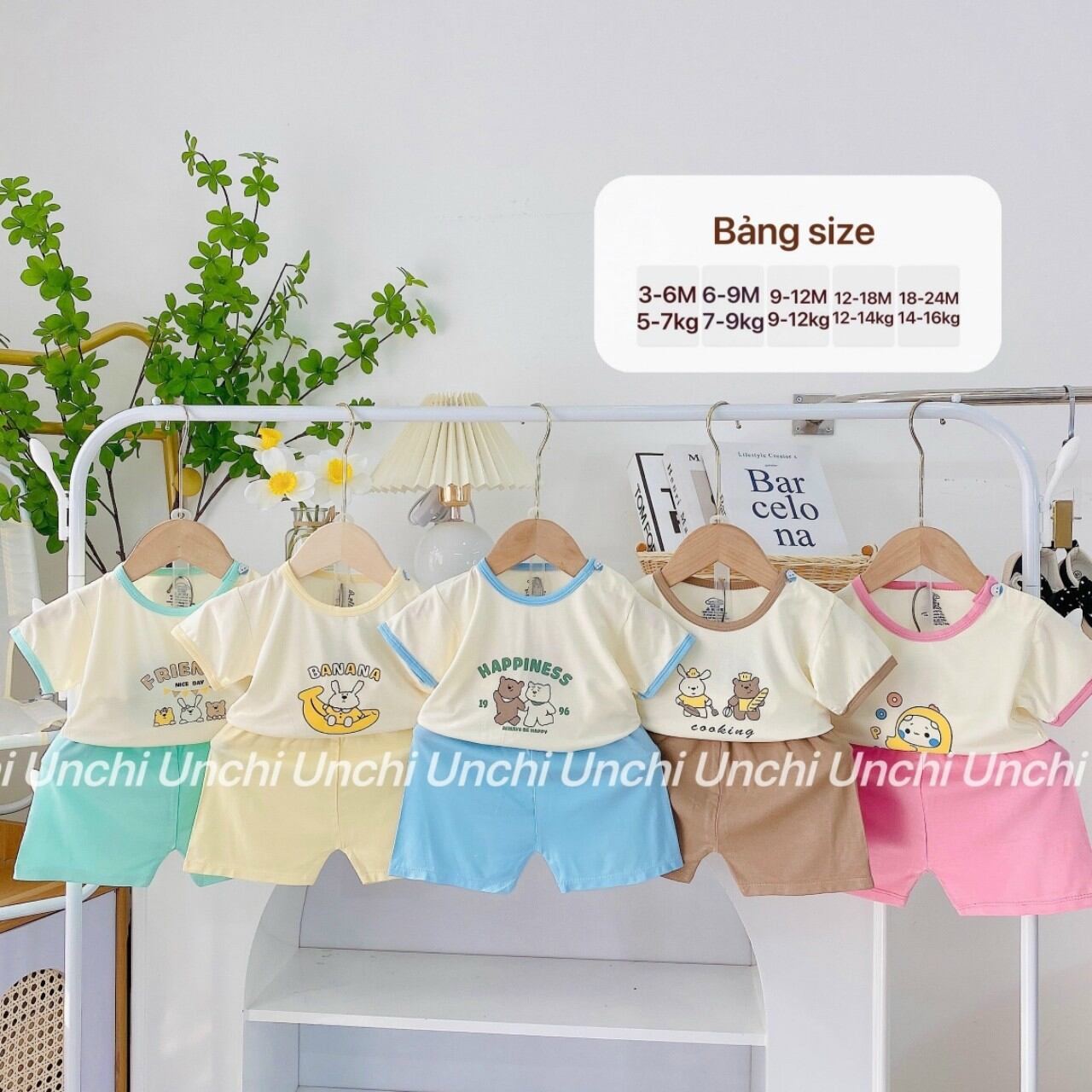 Bộ unchi hình thú siêu đáng yêu cho bé 5-13,kg
