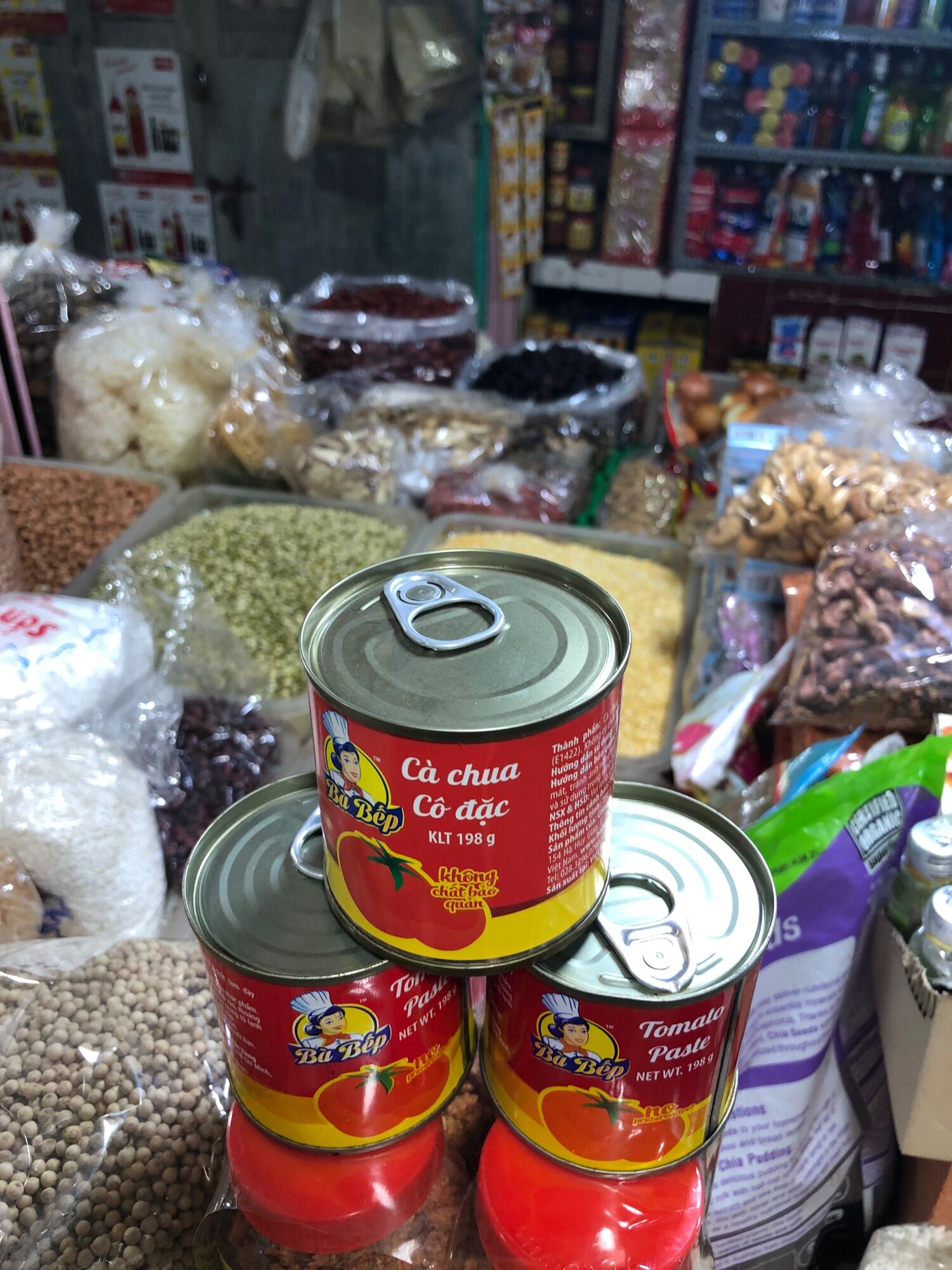 Cà chua cô đặc, cà chua lon Bà Bếp, 198gr