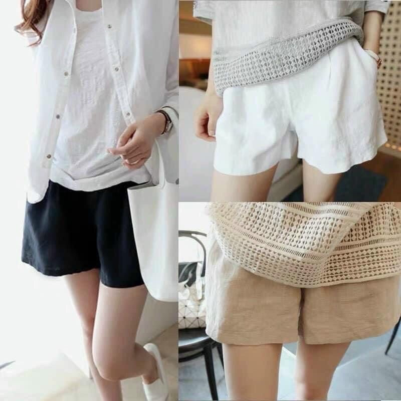 Quần short zara đũi _quần đùi đũi mát -quần đùi 3 màu quần đùi cuộn zara