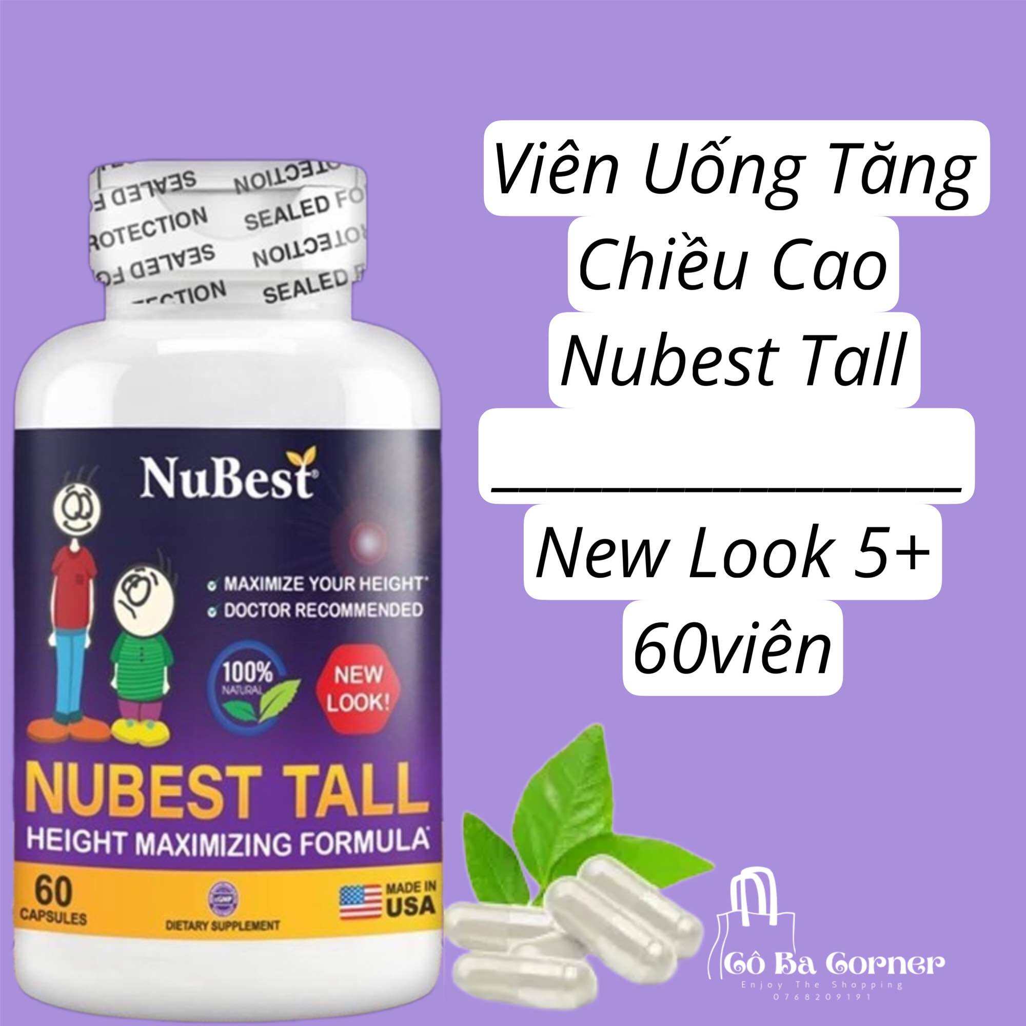 Viên Uống Tăng Chiều Cao Nubest Tall newlook 5+ 60viên