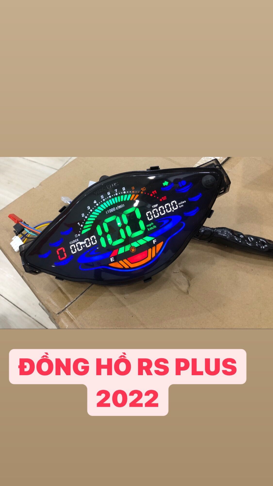 Đồng hồ điện tử 2022 PLUS gắn Wave Alpha, Wave S , Wave RS , Wave 50cc full led lcd