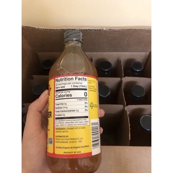 Dấm táo hữu cơ Bragg Mỹ 473ml