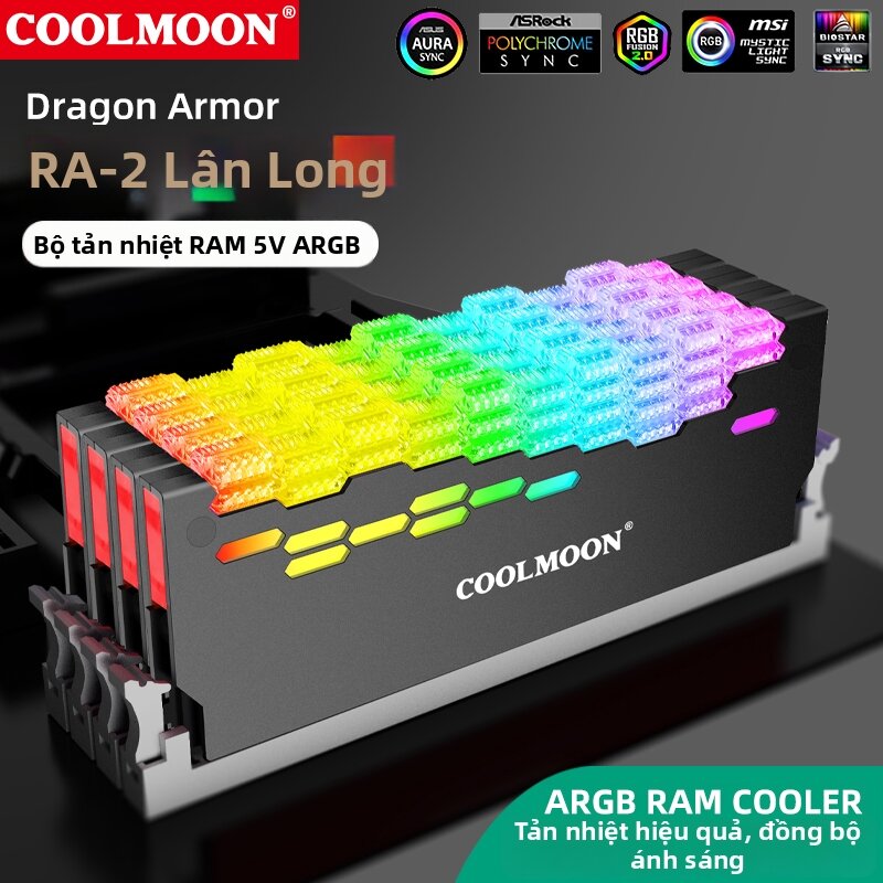 Coolmoon | RGB Light Syncing Memory Armor with Heat Dissipation Giá 446,000 Đồng*Miễn phí vận chuyển