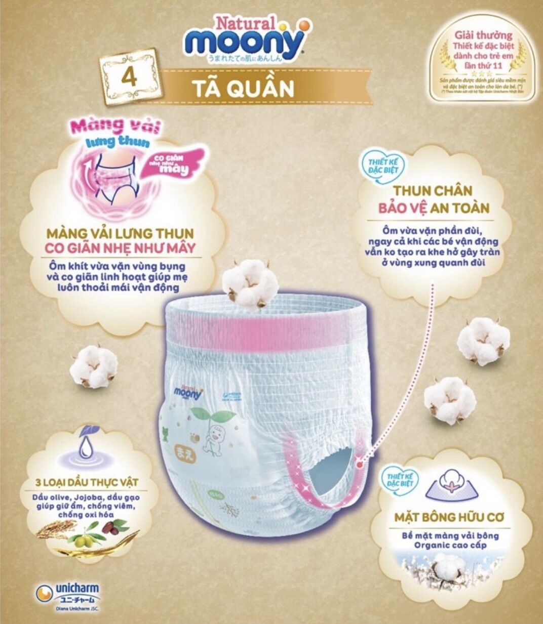 TÃ MOONY XANH TIÊU CHUẨN (BỊCH MIẾNG TUỲ SIZE)