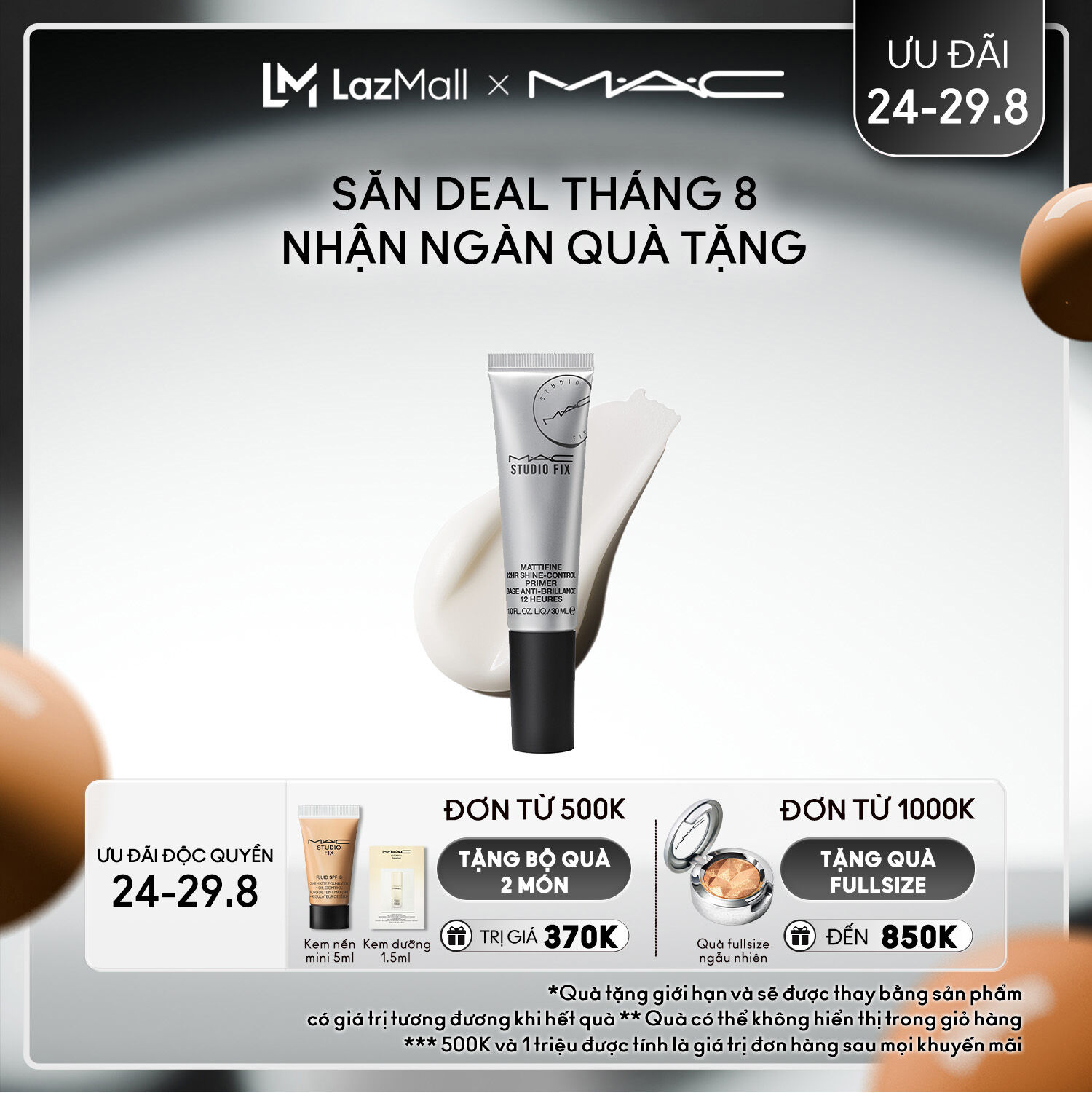 Kem Lót MAC Studio Fix Mattifine Shine Control Primer 30ml / Kem lót kiểm soát dầu, hiệu ứng lì, không chứa dầu, giữ lớp trang điểm lâu - Sản phẩm trang điểm bán chạy
