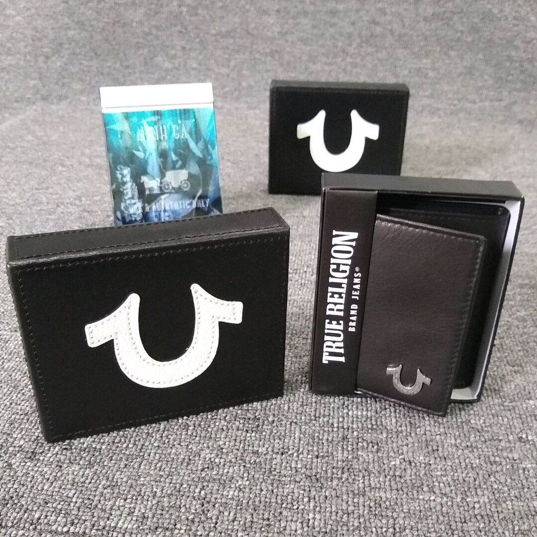[HCM]VÍ NAM HÀNG HIỆU ÔNG ĐỊA - TRUE RELIGION LEATHER BLACK TRIFOLD WALLET - TR201013  -DA THẬT 100% - MINH GA USA