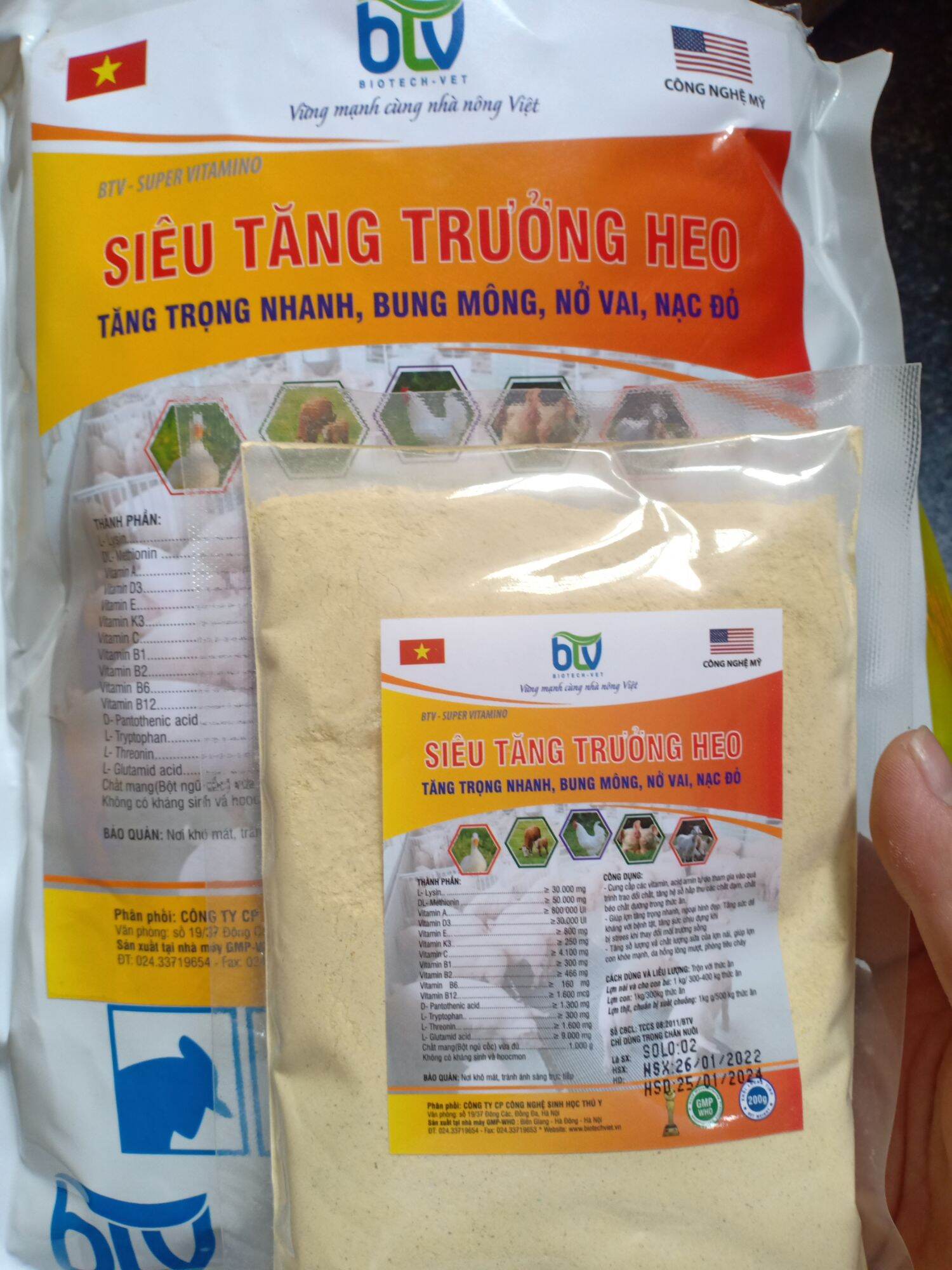 Vỗ béo heo - 1 kg ( bung mông ,nở vai,tăng trọng nhanh)