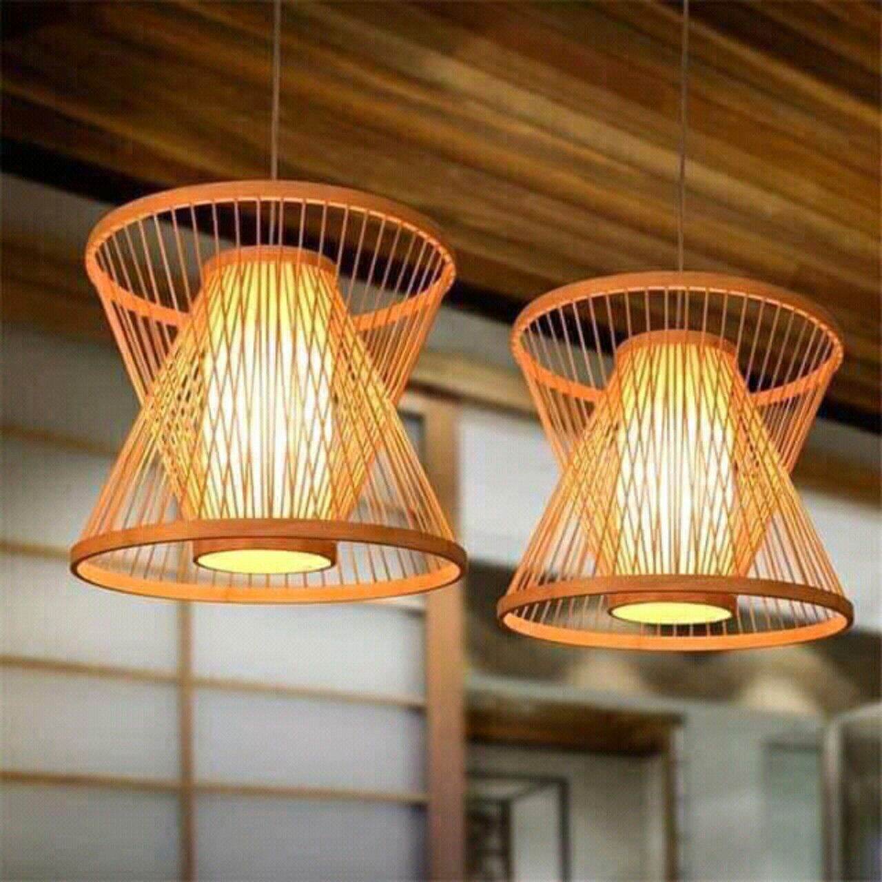 Đèn trang trí - chao đèn tre hình x lh 0984694688