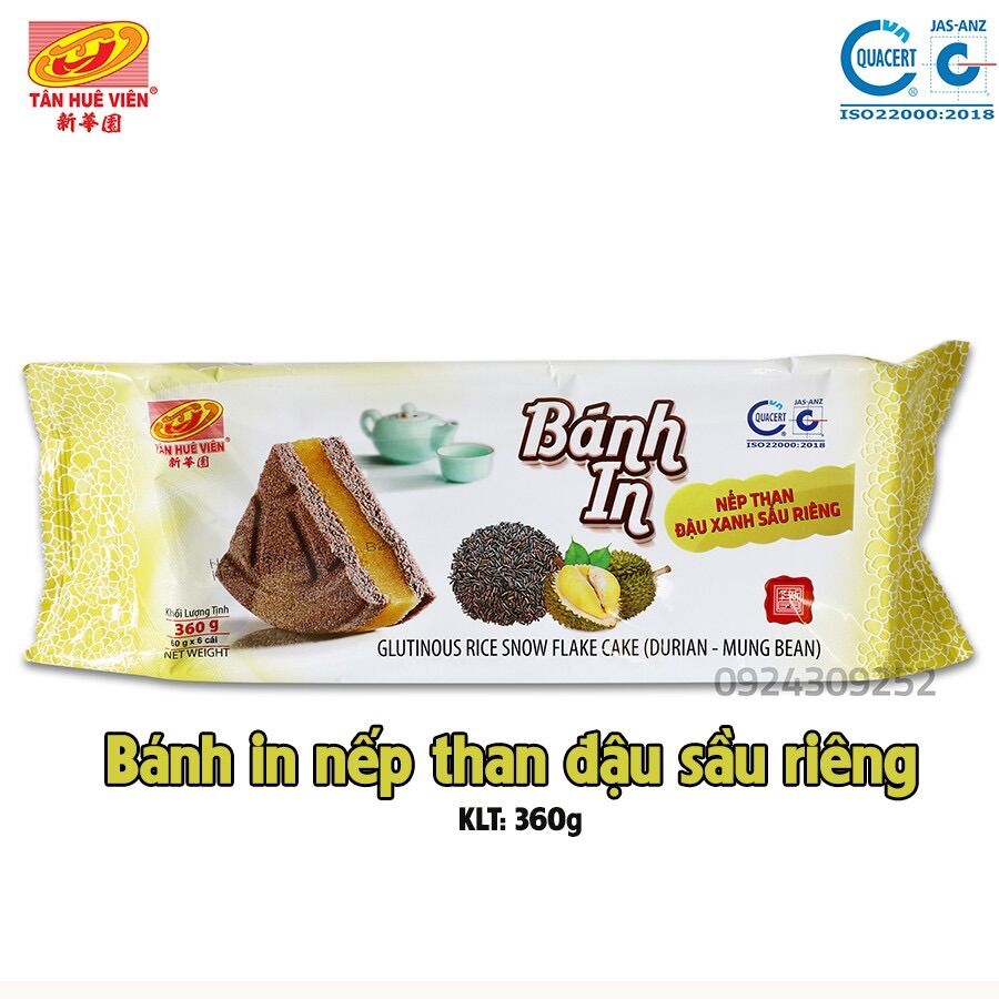 Bánh in nếp than đậu xanh sầu riêng Tân Huê Viên