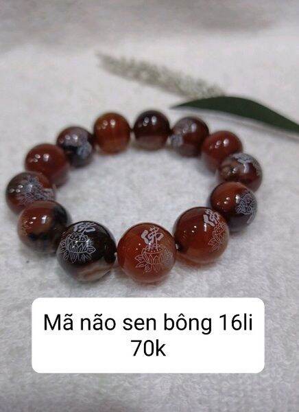 Chuỗi tay đá Mã Não sen Bông