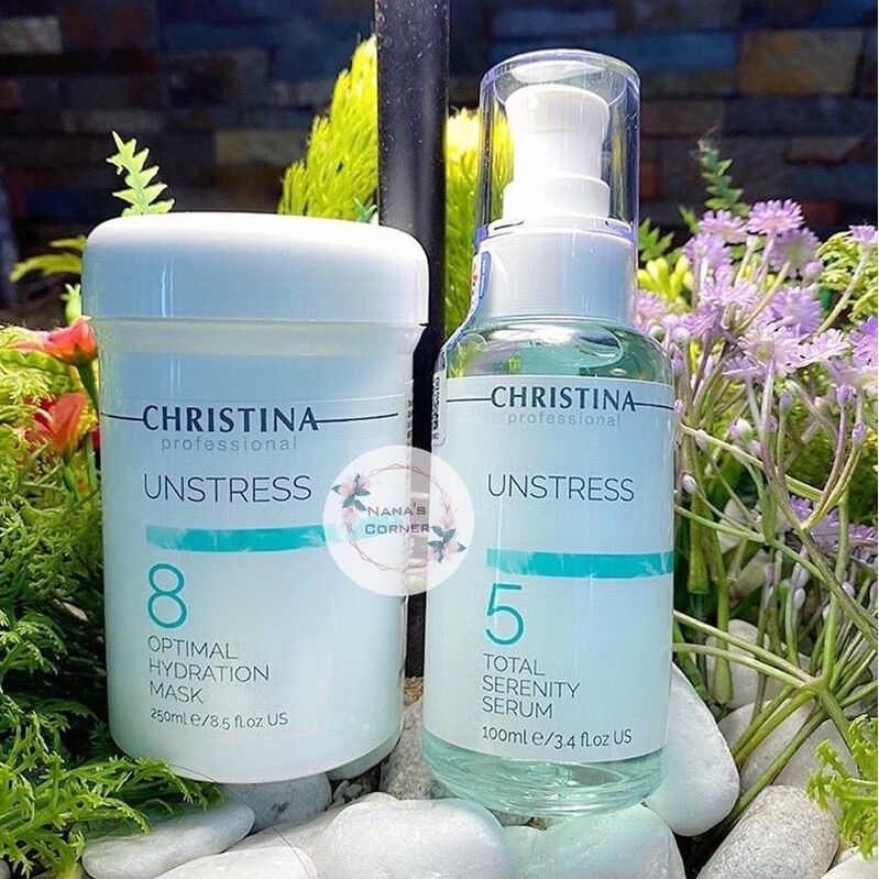 Combo Serum & Mặt Nạ Phục Hồi Da Christina Unstress 8