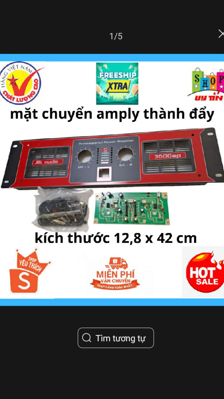 Mặt main chuyển âm ly thành cục đẩy apex 3600, kích thước 42 cm và 13 cm