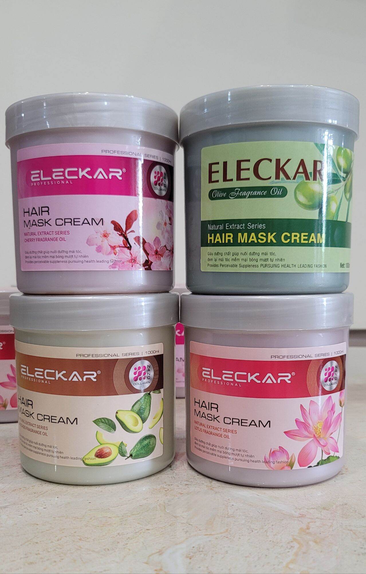 Hấp dầu, ủ lạnh tóc ELECKAR HOA SEN 1000ml(Tặng kèm trùm ủ tóc)