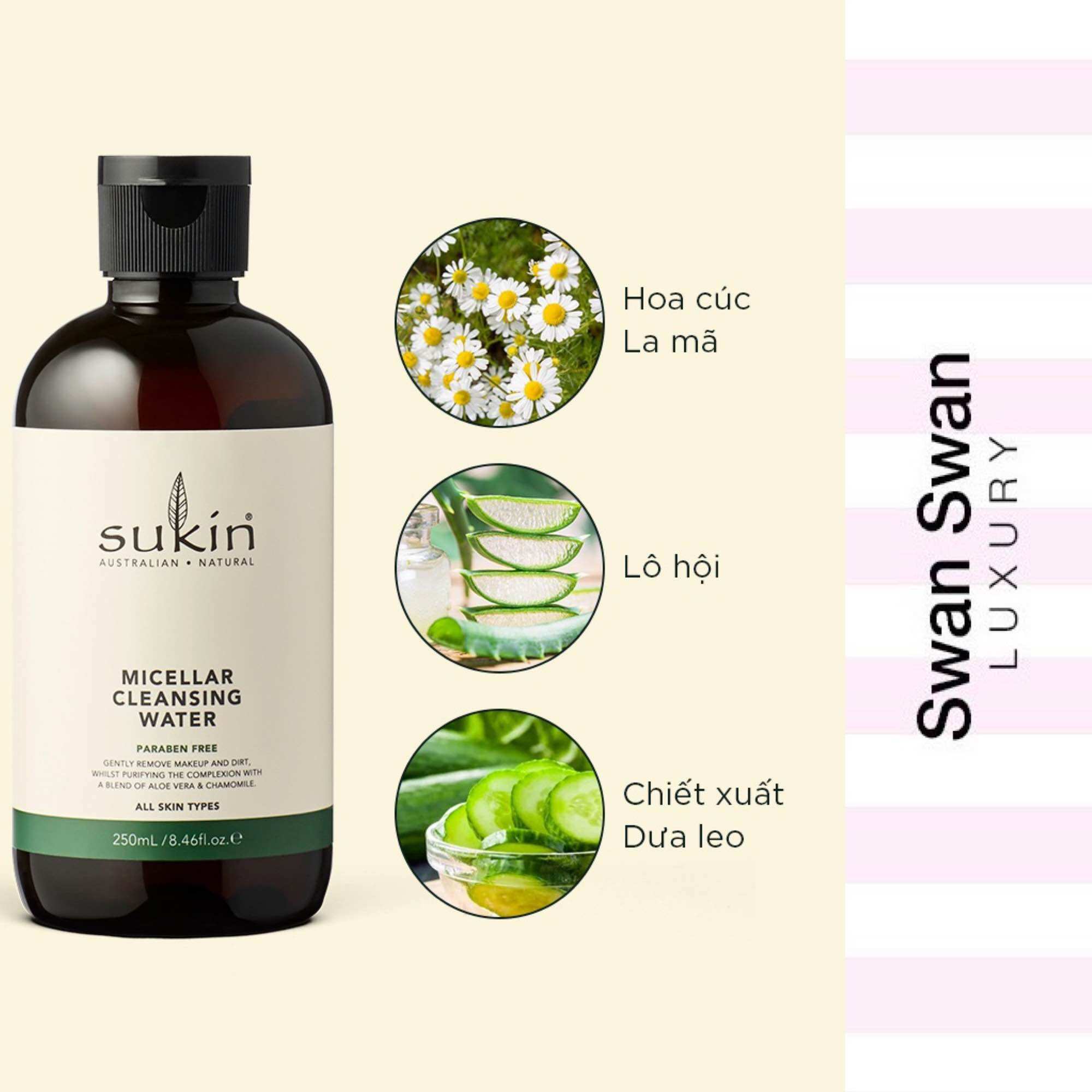 Nước Tẩy Trang Sukin Micellar Cleansing Water 250ml