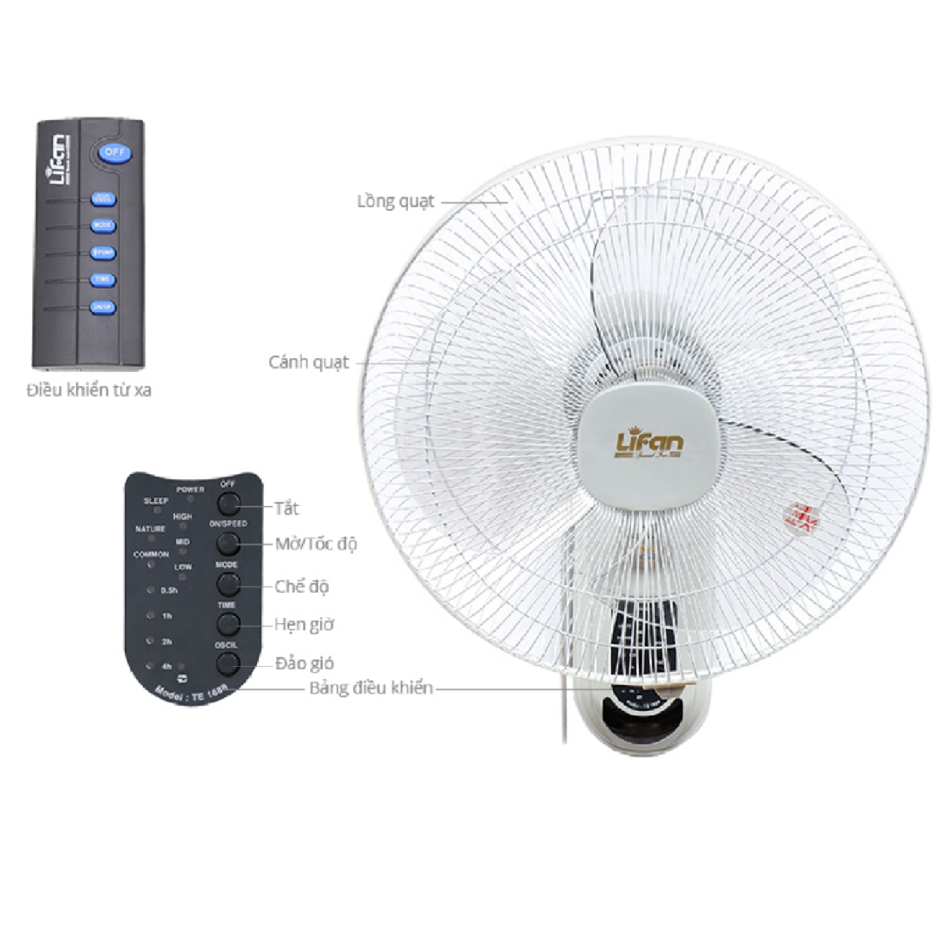 QUẠT TREO REMOTE LIFAN TE-1688