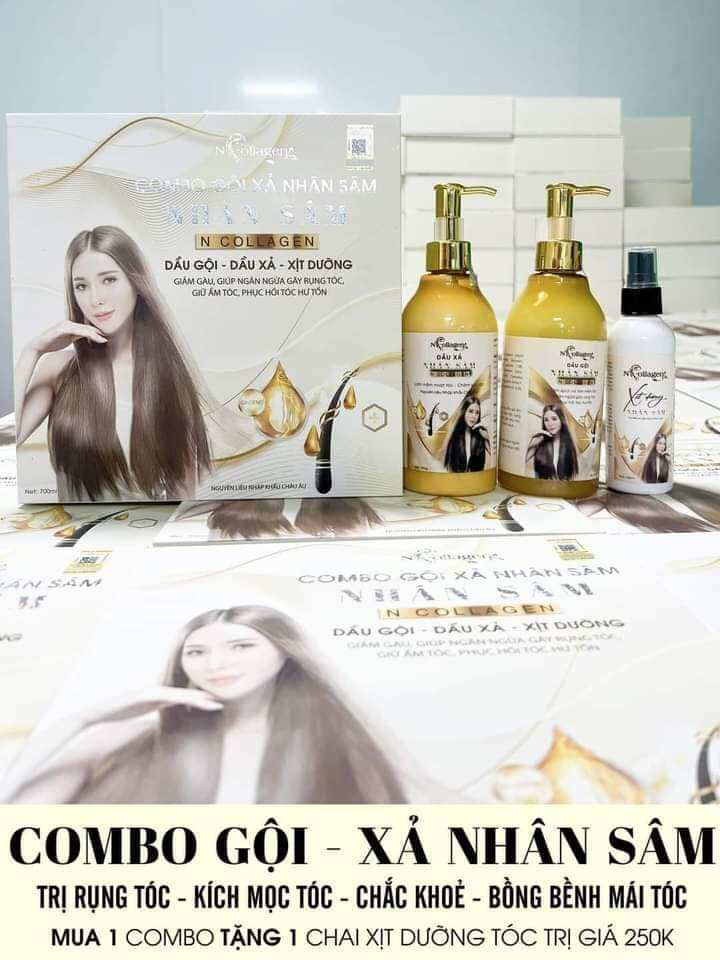 COMBO DẦU GỘI +DẦU XẢ NHÂN SÂM N_COLAGEN