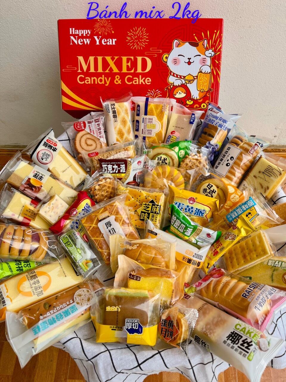 Bánh Bông Lan Mix Đủ Vị Đài LoanTthùng 2kg - BeeGin Food