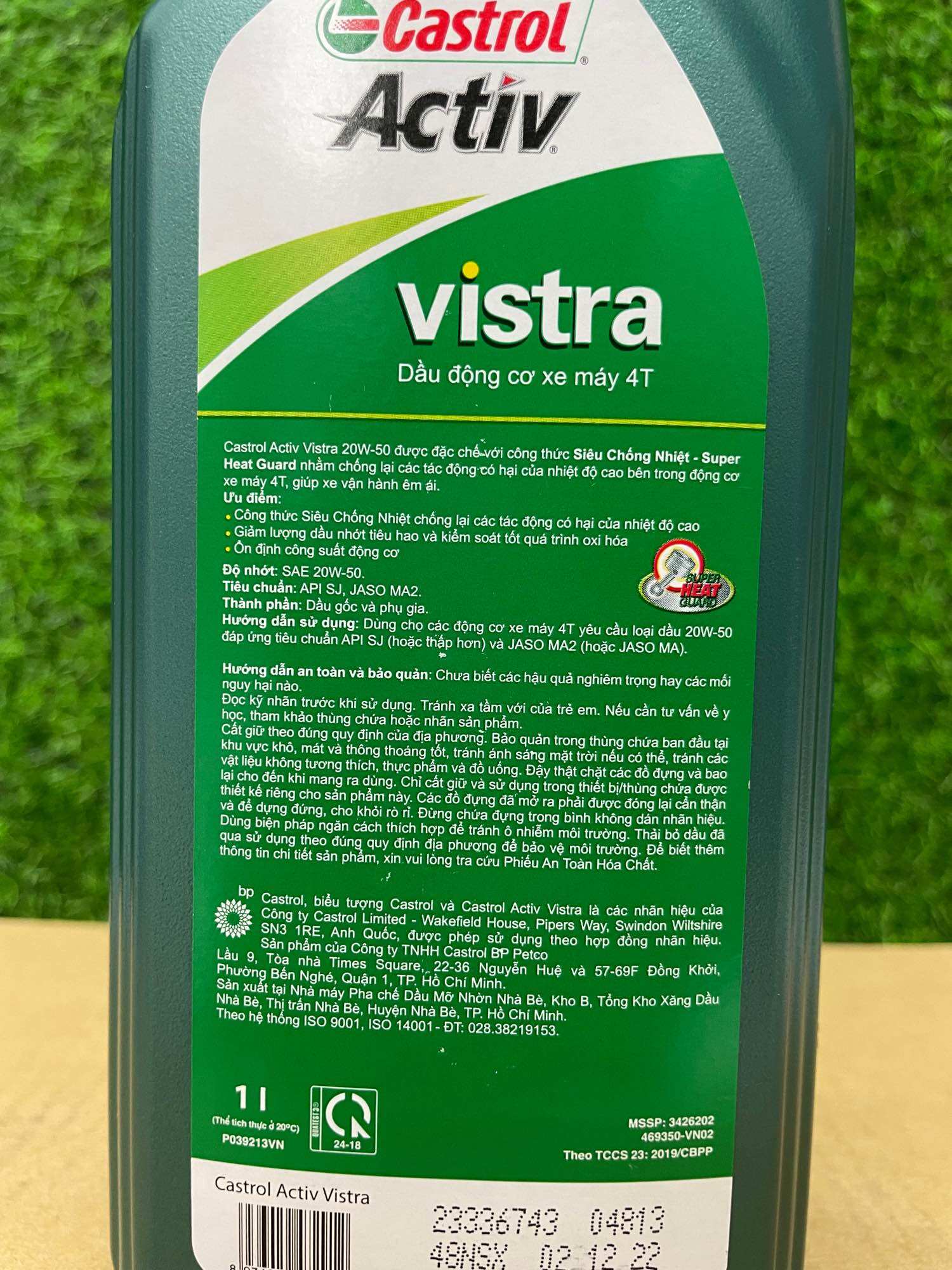 [HÀNG CHÍNH HÃNG] Nhớt Castrol Vistra 20W50 (0.8L & 1.0L) - Xe số - Xe côn