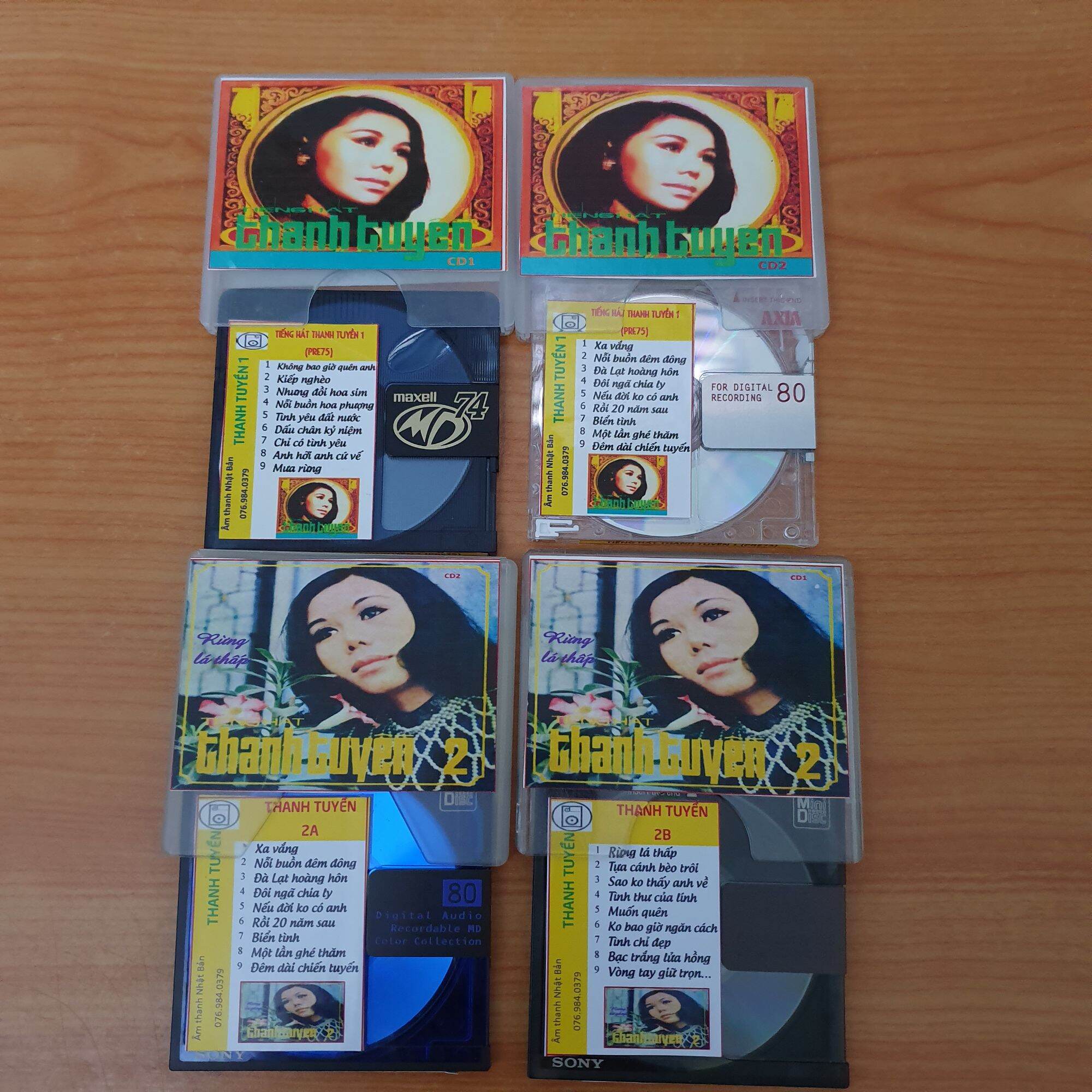 [MDCD] Bộ 4 Đĩa MD Thanh Tuyền 1 và 2 - Nhạc ghi âm trước 1975