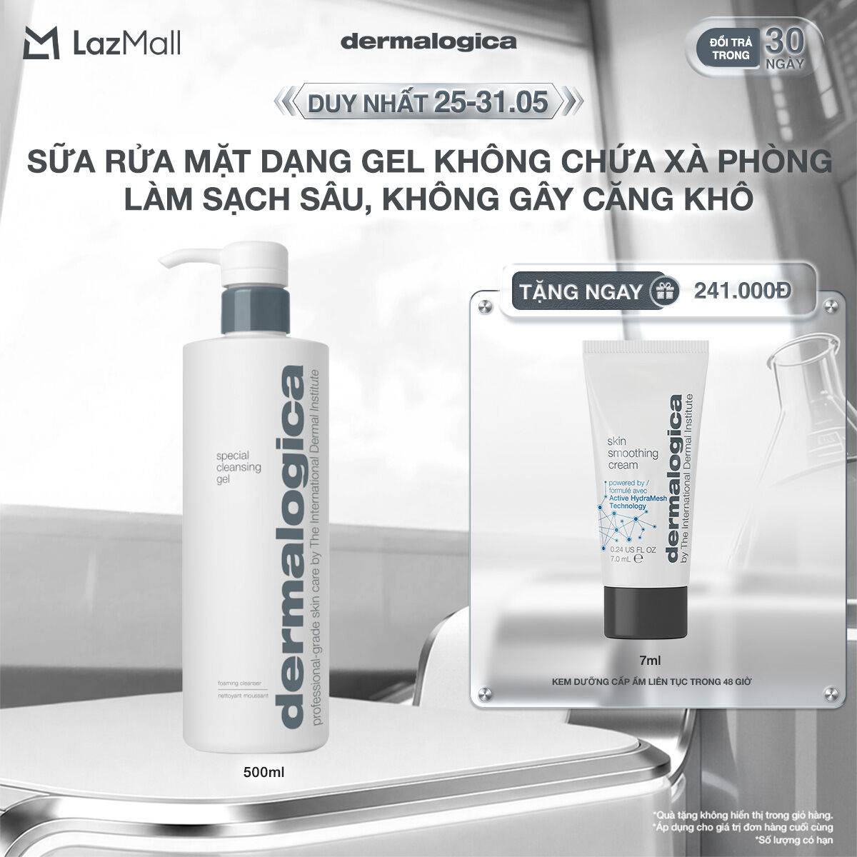 Sữa rửa mặt Dermalogica Special Cleansing Gel 500ml lành tính không chứa xà phòng
