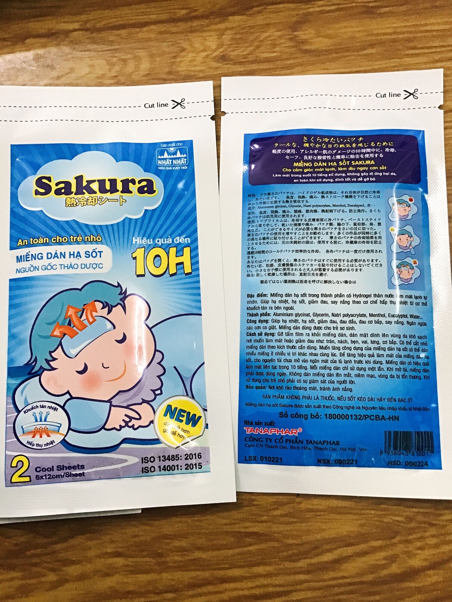 Combo 1hộp Miếng dán hạ sốt Sakura (6 miếng)
