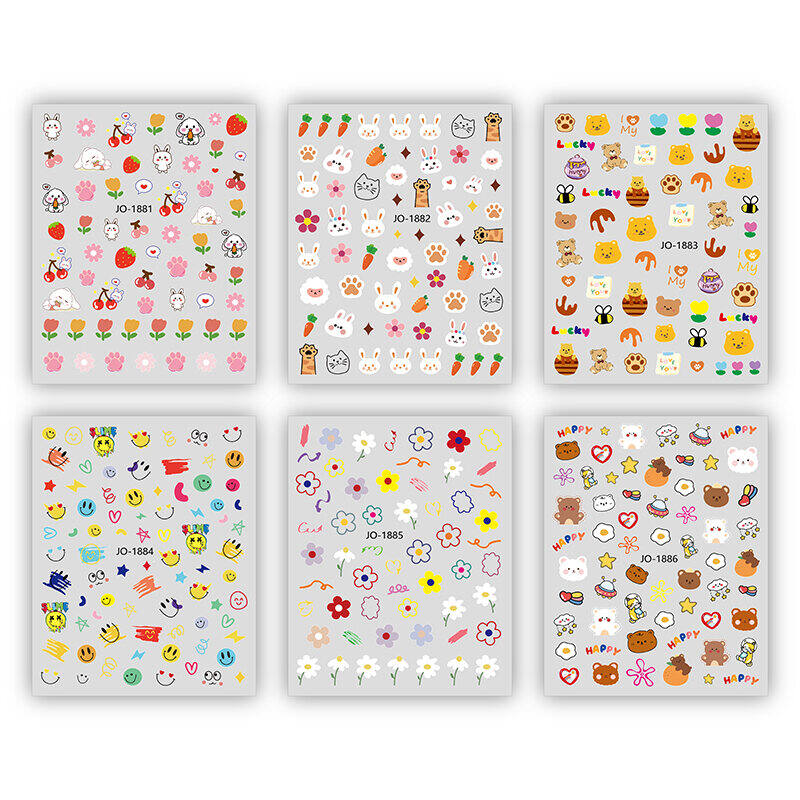 Dán móng,  nail sticker hình chú thỏ siêu CUTE siêu dễ thương