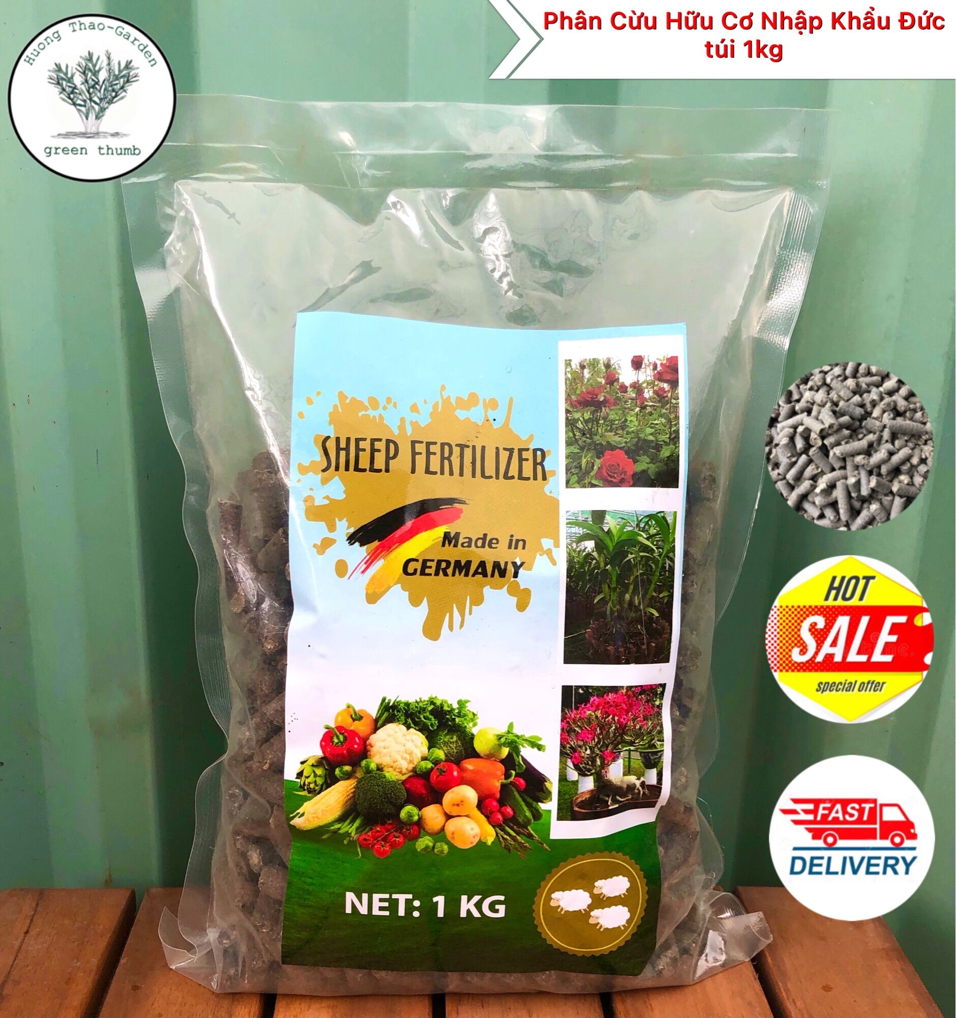 Phân bón hữu cơ - phân cừu gfc organic agrifert nhập khẩu đức túi 1kg