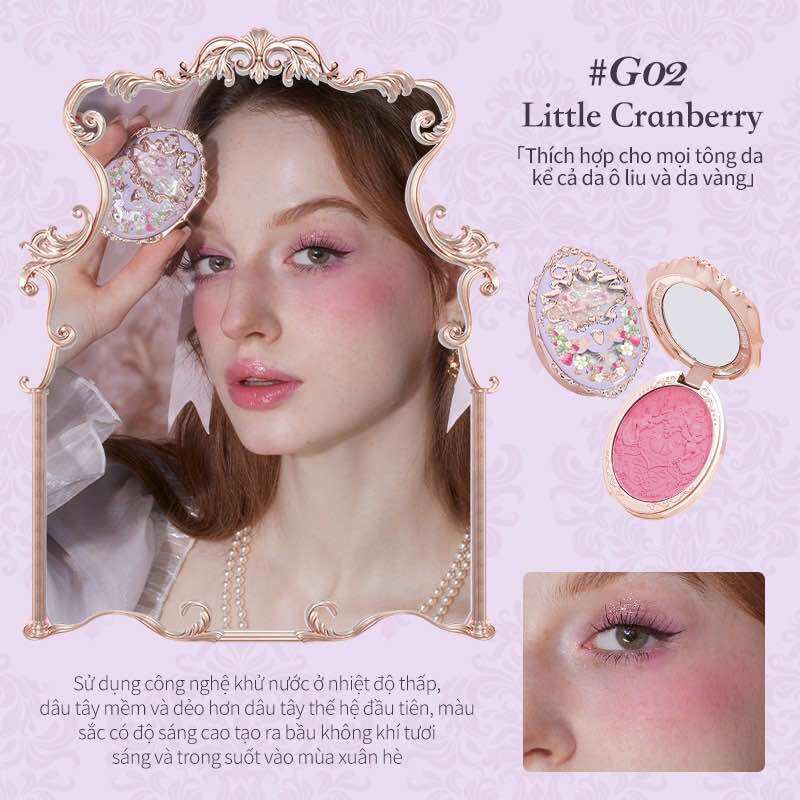 Phấn má hồng Strawberry Rococo 5g họa tiết dập nổi