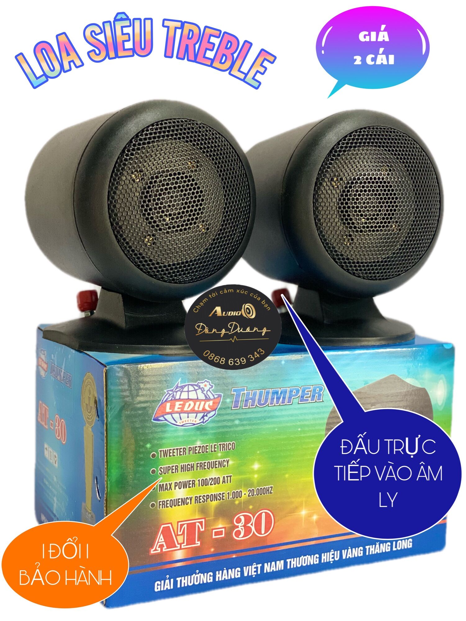 Cặp loa siêu treble at30 gắn trực tiếp vào âm ly