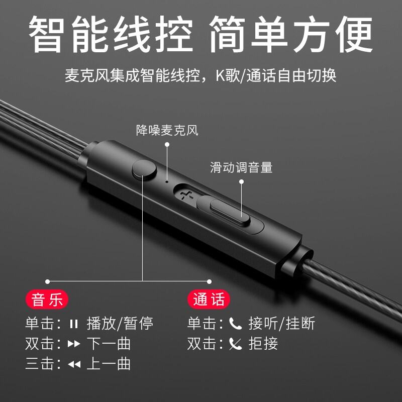 Tai Nghe Nhét Tai Dùng Cho OPPO Reno6pro + 5G Nút Bịt Tai Điện Thoại Nhét Tai Có Dây Chất Lượng Âm Thanh Cao Âm Siêu Trầm