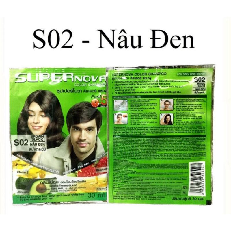 [Gói 30ml] Gội nhuộm tóc Thảo dược SuperNova hàng Thái Lan