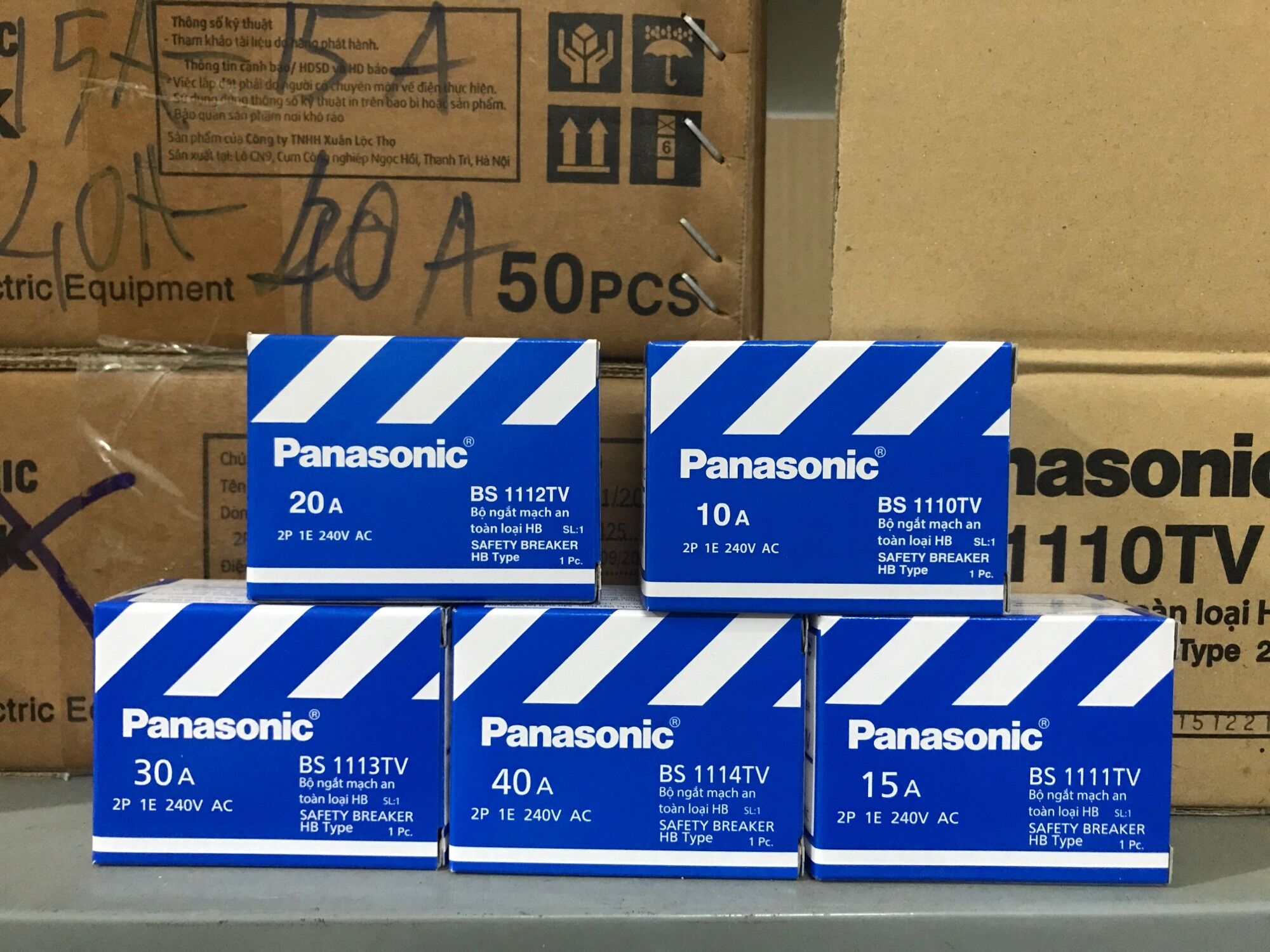 Cầu dao an toàn aptomat cb cóc panasonic 10a 15a 20a 30a 40a
