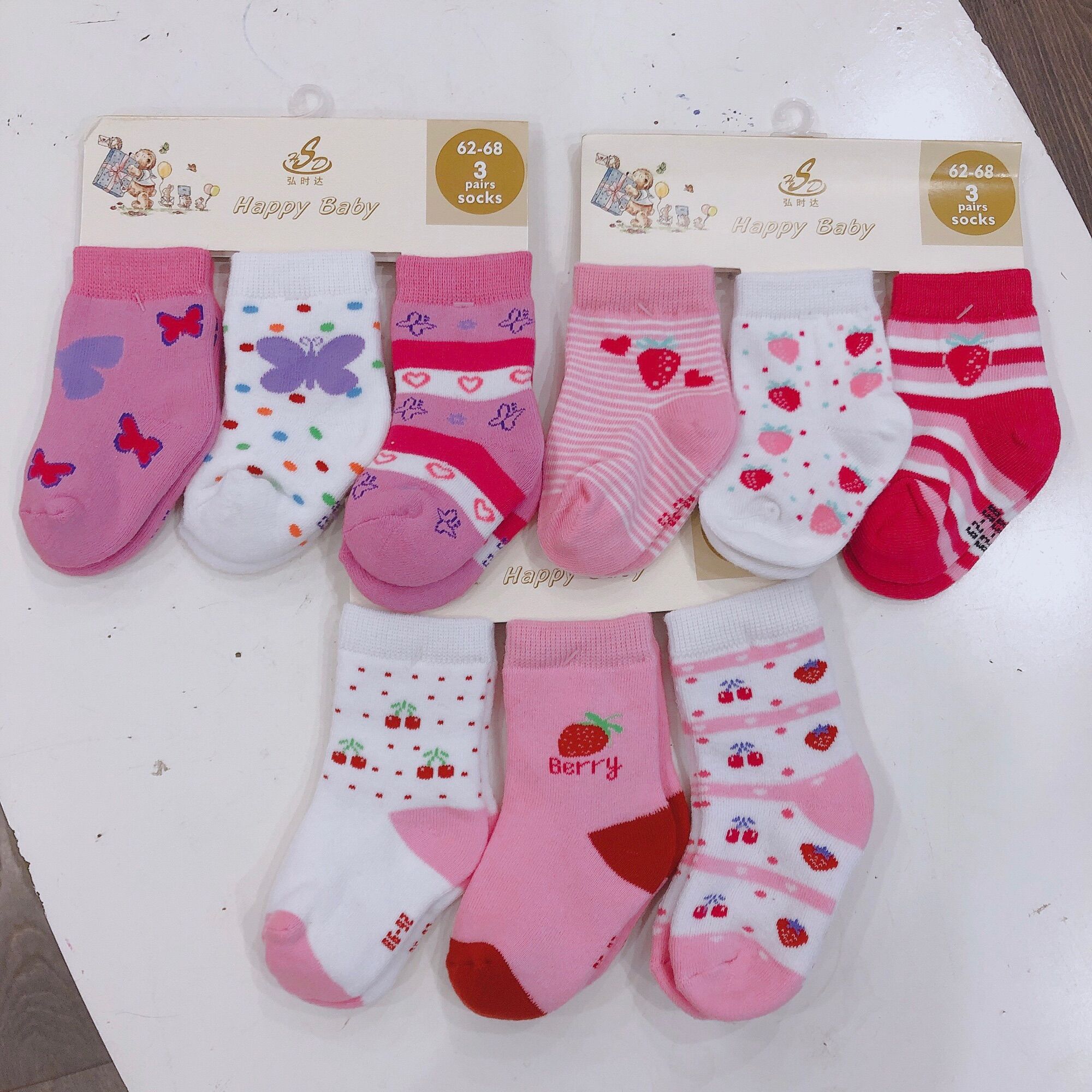 Set 3 đôi tất Happy Baby bé trai bé gái