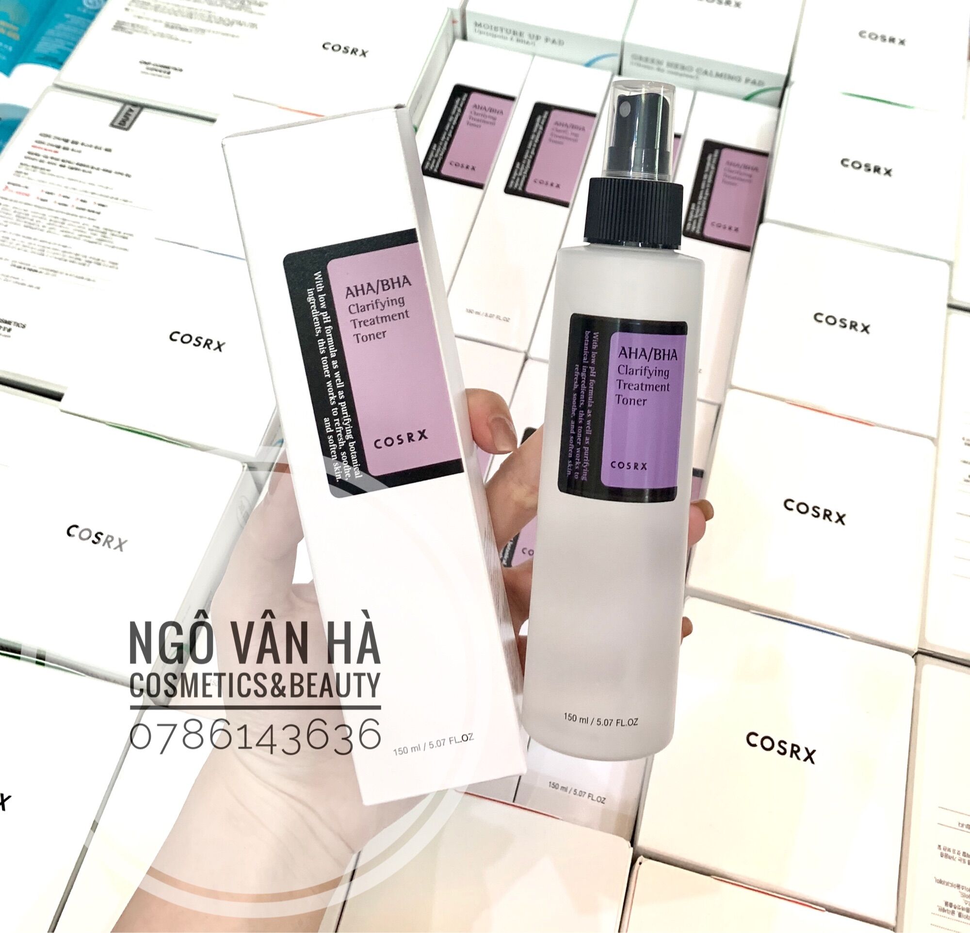 Nước hoa hồng dạng xịt cosrx aha bha clarifying treatment toner 150ml