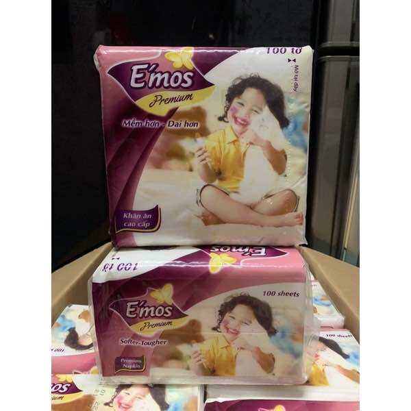 KHĂN VUÔNG CAO CẤP EMOS 100 TỜ MỀM MỊN VÀ DAI