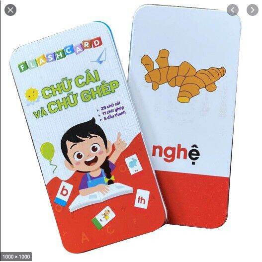 Flash card giúp bé làm quen chữ cái Tiếng Việt. Bộ thẻ học chữ cái và chữ ghép kích thước 7x14cm