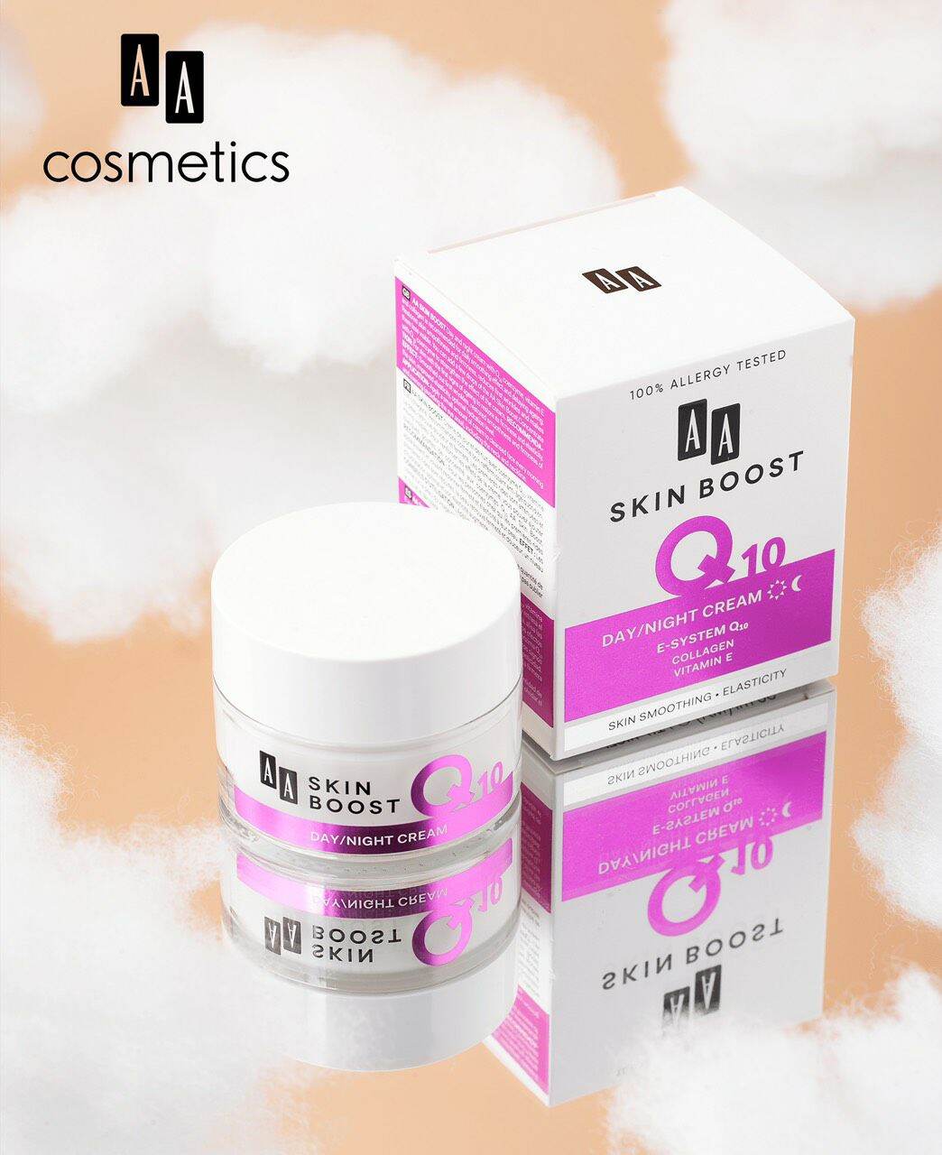 [MỸ PHẨM CHÂU ÂU CHÍNH HÃNG] Bộ Kem Và Serum trẻ hóa da và mờ nếp nhăn AA Skin Boost Q10 kem chống lão hóa và đều màu da (Có tem phụ)