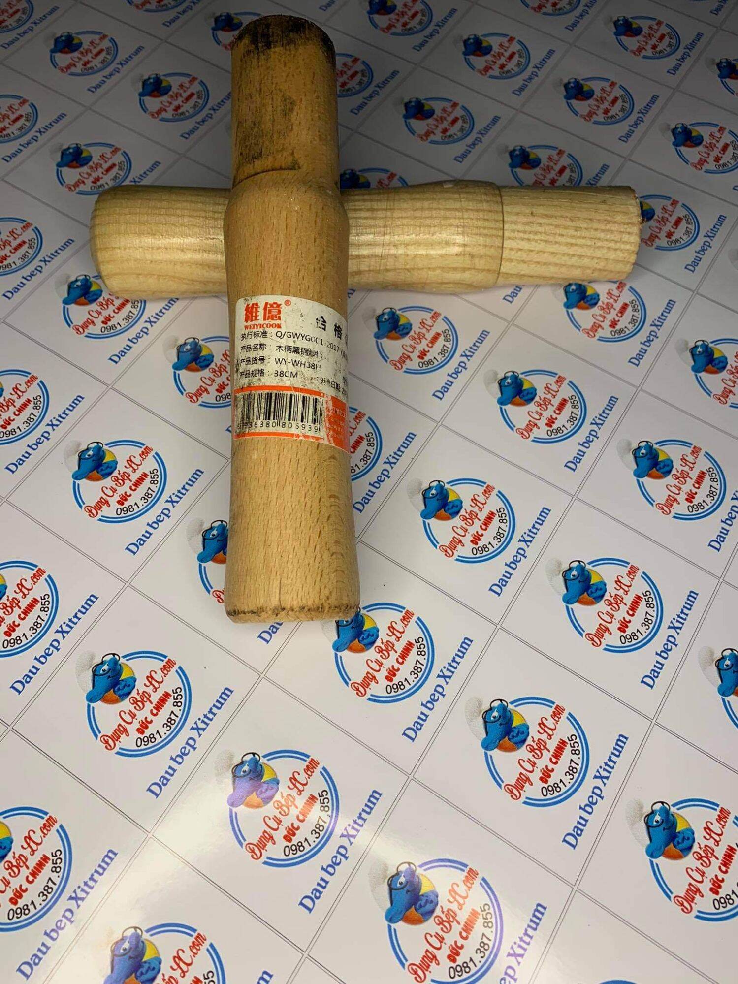 Cán gỗ tay cầm chảo thep carbon