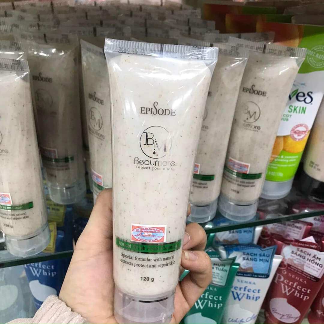 Sữa rửa mặt giảm mụn đầu đen, mụn cám tinh chất hạt mơ beaumore 120g