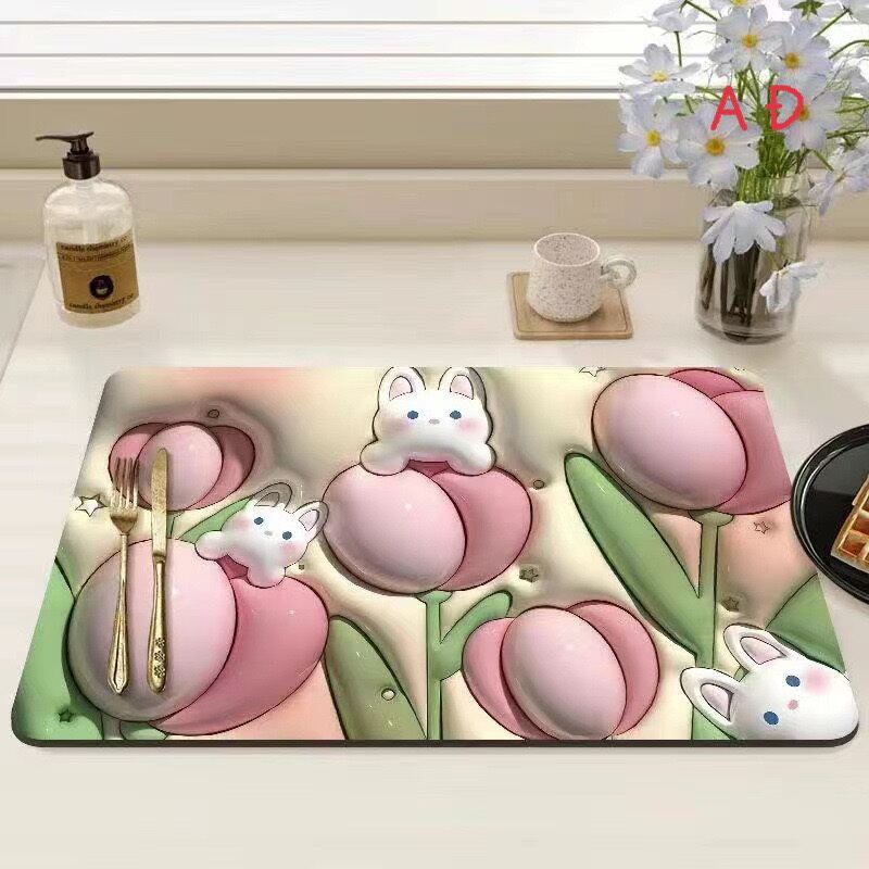 Thảm lau chân 3D in hình siêu cute mẫu hot 2023, thảm chùi chân thấm nước 3s, kích thước 40*60CM