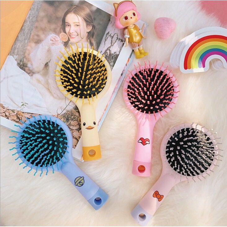 Lược Gỡ Tóc Rối Kèm Gương Cán Cầm Cute