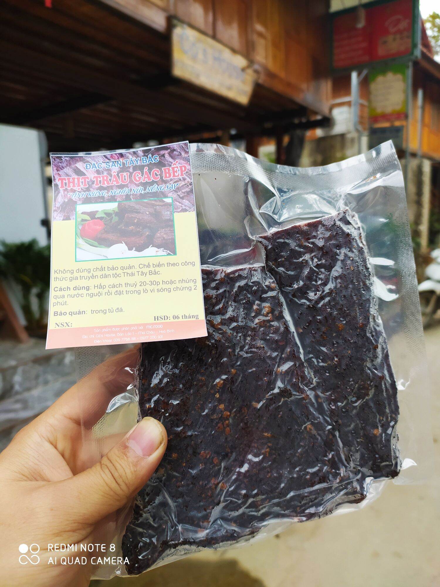 Gói ăn thử 200gr thịt trâu gác bếp ngon chuẩn vị tây bắc tặng kèm chẳm chéo