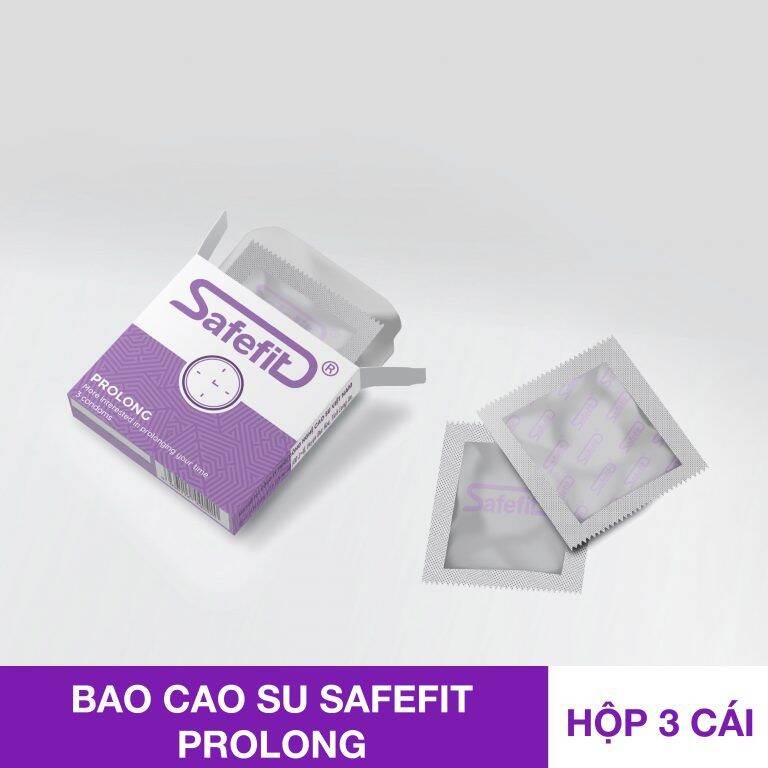 Bao cao su Safefit Prolong kéo dài thời gian hộp 3 cái