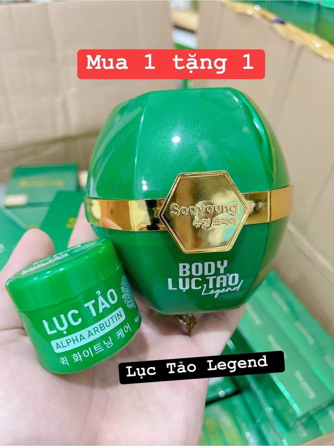 Kem body lục tảo Soo young mới ( hết tặng kích )